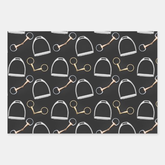 Bits and Stirrups Equestrian Inpakpapier Vel (Voorkant 2)