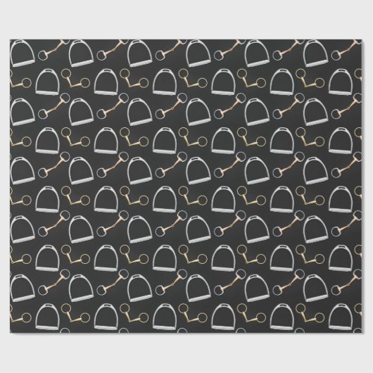 Bits and Stirrups Equestrian (op grote schaal) Cadeaupapier (Vlak)