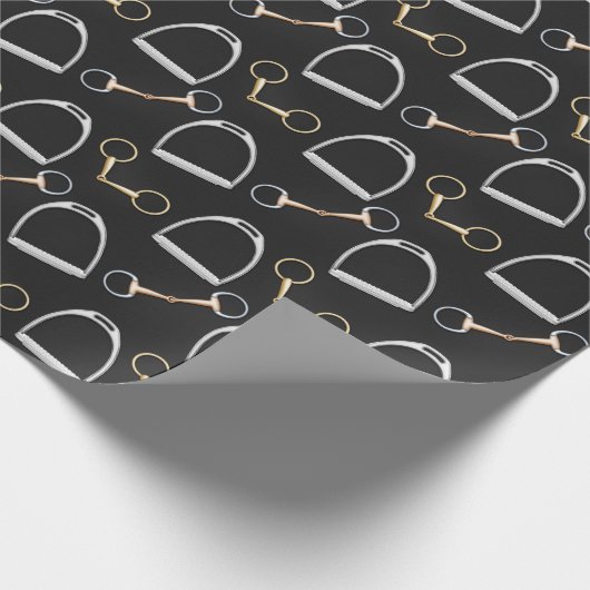 Bits and Stirrups Equestrian (op grote schaal) Cadeaupapier (Hoek)
