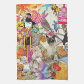 Bits Collage 1 keukenhanddoek (Verticaal)