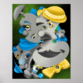 Bits & Pieces – Surrealistische Jigsaw Gezichten K Poster