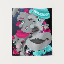 Bits & Pieces – Surrealistische Jigsaw Gezichten K Wandkleed