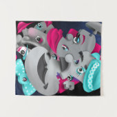 Bits & Pieces – Surrealistische Jigsaw Gezichten K Wandkleed (Voorkant (horizontaal))