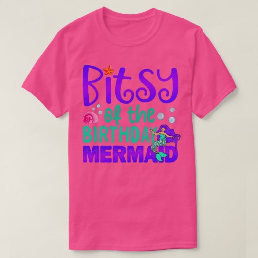 Bitsy van de Birthday Mermaid Funny zuster Birthda T-shirt (Design voorkant)