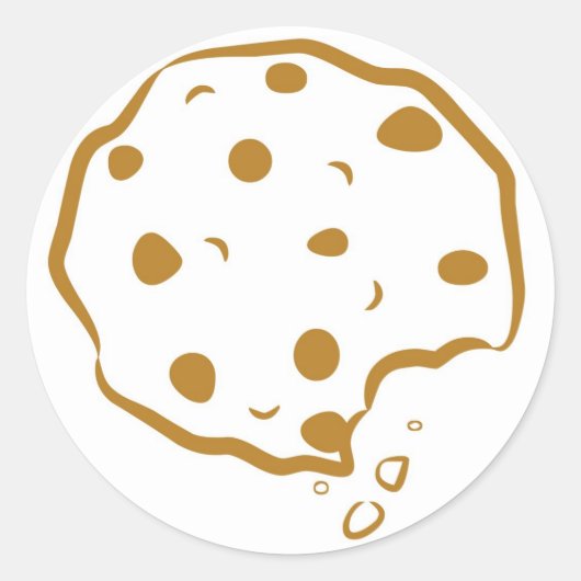 Bitten Chocolate Chip Cookie Sticker (Voorkant)