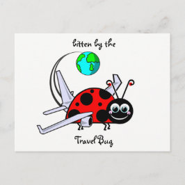 Bitten door het vliegtuig met reiswieg - Ladybug Briefkaart