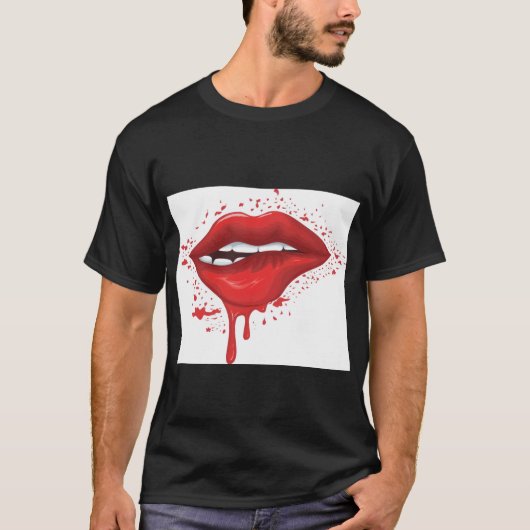 Bitten Lips T-shirt – Moedig, Stijlvol & Oprechthe (Voorkant)
