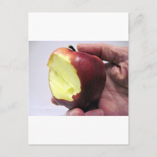Bitten Red Apple Briefkaart (Voorkant)