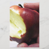 Bitten Red Apple Briefpapier (Voorkant)