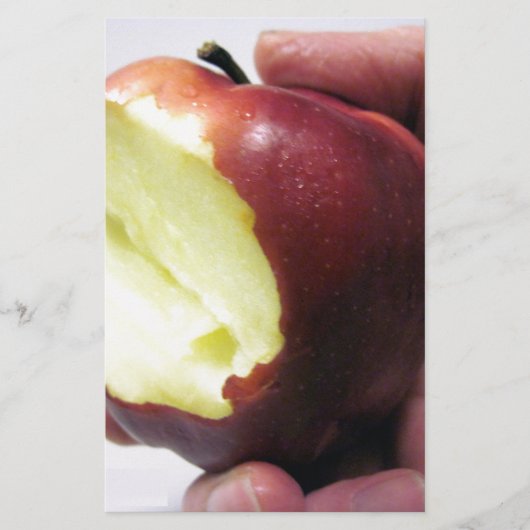 Bitten Red Apple Briefpapier (Voorkant)