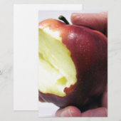 Bitten Red Apple Briefpapier (Voorkant / Achterkant)