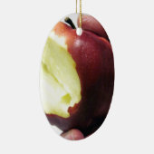 Bitten Red Apple Keramisch Ornament (Rechts)