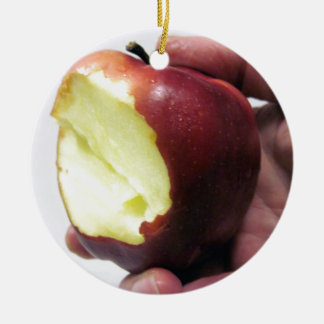 Bitten Red Apple Keramisch Ornament
