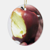 Bitten Red Apple Keramisch Ornament (Links)
