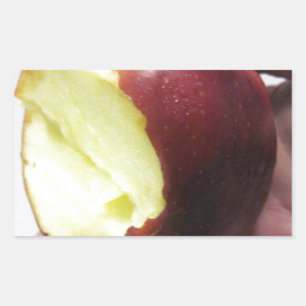 Bitten Red Apple Rechthoekige Sticker