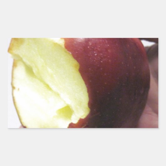 Bitten Red Apple Rechthoekige Sticker (Voorkant)