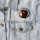 Bitten Red Apple Ronde Button 5,7 Cm (In situ)