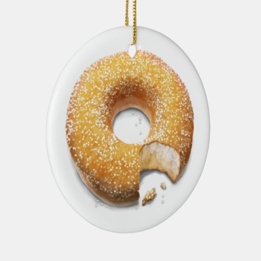 Bitten Sugared Doughnut/Donut Keramisch Ornament (Rechts)
