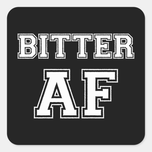 BITTER AF VIERKANTE STICKER (Voorkant)