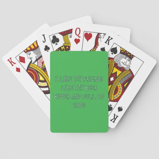 Bitter bier gewenst hier  pokerkaarten (Achterkant)