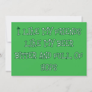 Bitter bier gewenst hier uitnodiging