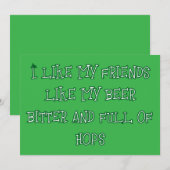 Bitter bier gewenst hier uitnodiging (Voorkant / Achterkant)