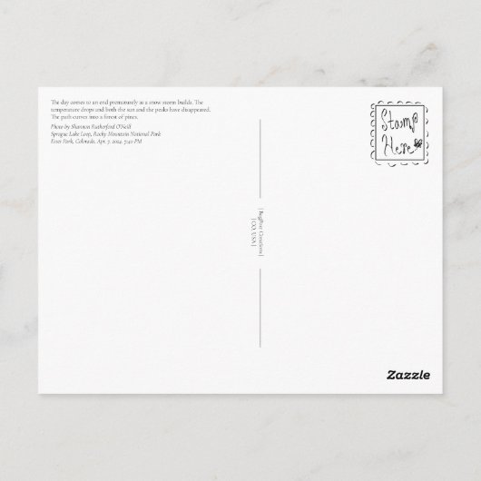 Bitter Blue Mountain Winter Hike Briefkaart (Achterkant)