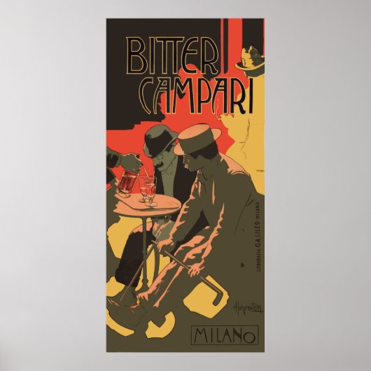 Bitter Campari door Adolfo Hohenstein Poster (Voorkant)