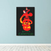 Bitter Campari  PosterEurope Canvas Afdruk (Insitu (Houten vloer))