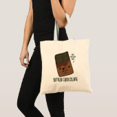 Bitter Chocolate Funny Snoep Pun Tote Bag (Voorkant (product))