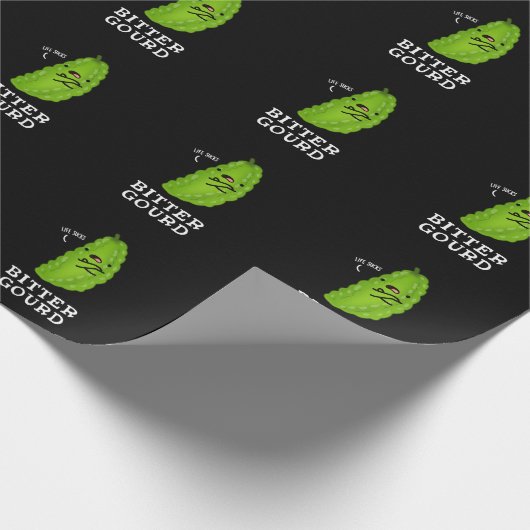 Bitter Gourd Funny Veggie Pun Dark BG Cadeaupapier (Hoek)