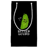 Bitter Gourd Funny Veggie Pun Dark BG Klein Cadeauzakje (Voorkant)