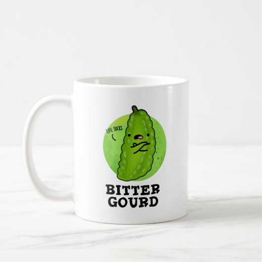 Bitter Gourd Funny Veggie Pun Koffiemok (Links)