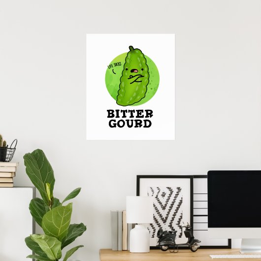 Bitter Gourd Funny Veggie Pun Poster (Thuiskantoor)