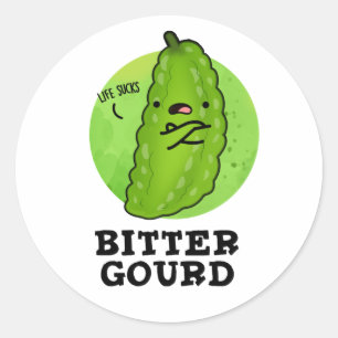 Bitter Gourd Funny Veggie Pun Ronde Sticker