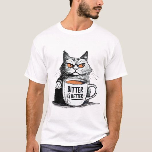 Bitter is beter - Bold Coffee Lover Quote Design T-shirt (Voorkant)