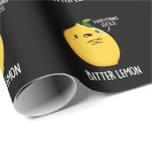 Bitter Lemon Funny Fruit Pun Dark BG Cadeaupapier (Rol Hoek)