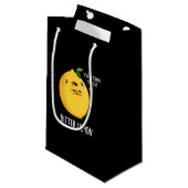 Bitter Lemon Funny Fruit Pun Dark BG Klein Cadeauzakje (Voorkant Gekanteld)