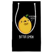 Bitter Lemon Funny Fruit Pun Dark BG Klein Cadeauzakje (Voorkant)