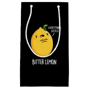 Bitter Lemon Funny Fruit Pun Dark BG Klein Cadeauzakje