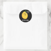 Bitter Lemon Funny Fruit Pun Dark BG Ronde Sticker (Tas)