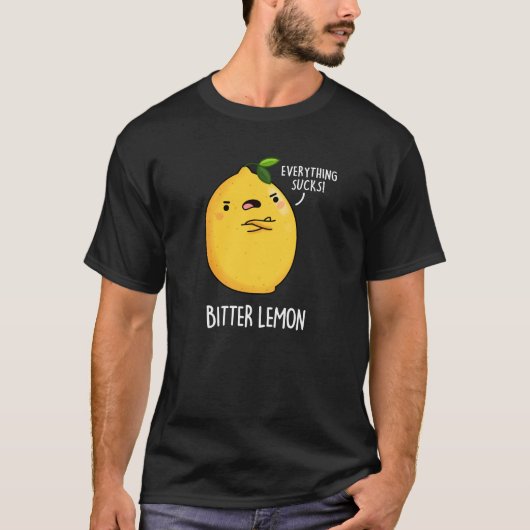 Bitter Lemon Funny Fruit Pun Dark BG T-shirt (Voorkant)
