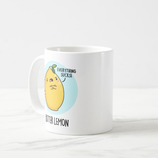 Bitter Lemon Funny Fruit Pun Koffiemok (Voorkant links)