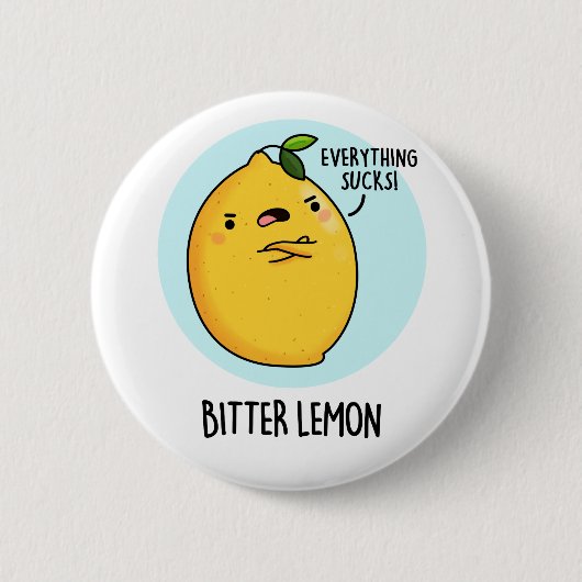 Bitter Lemon Funny Fruit Pun Ronde Button 5,7 Cm (Voorkant)