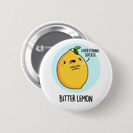 Bitter Lemon Funny Fruit Pun Ronde Button 5,7 Cm (Voorkant /achterkant)