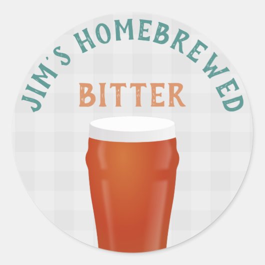 Bitter met eigen brouwen ronde sticker (Voorkant)
