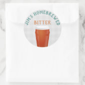Bitter met eigen brouwen ronde sticker (Tas)