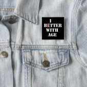 Bitter met leeftijd vierkante button 5,1 cm (In situ)