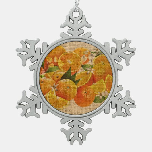 Bitter Oranges from Capri (Cretonne Edition) Tin Sneeuwvlok Ornament (Voorkant)