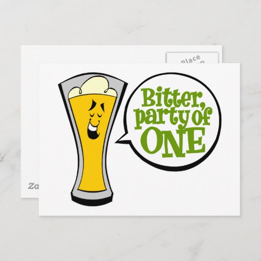 Bitter, partij van één uitnodiging briefkaart (Voorkant / Achterkant)